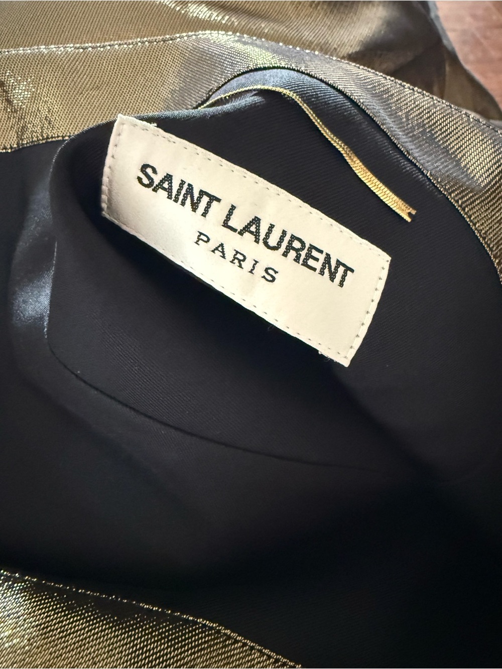 Saint Laurent Metallic Gold Wrap Mini Skirt 38 - Picture 4 of 7